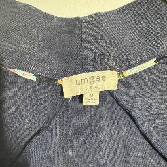 Umgee Kimono Women M Blue Dark Boho Minimal Lagenlook Modest Versatile Fall Top - Picture 4 of 6